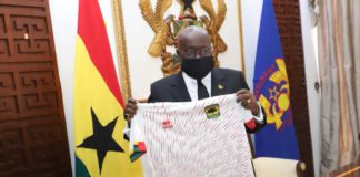 President Akufo Addo with new Asante Kotoko Errea jersey