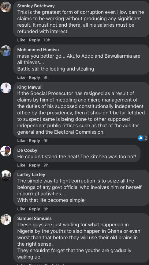 Check out reactions on social media after Special Prosecutor Martin Amidu resigned 