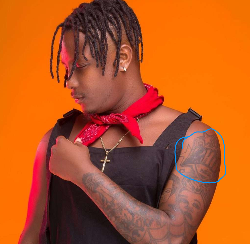 Kelvyn Boy shows off his 'Bhimnation' tattoo when he was signed under Stonebwoy's music record label  | Adomonline.com