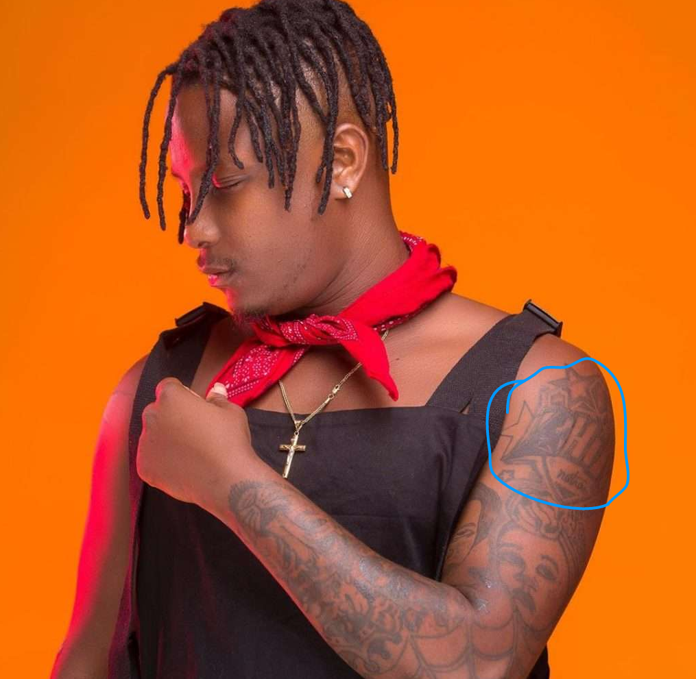 Kelvyn Boy shows off his 'Bhimnation' tattoo when he was signed under Stonebwoy's music record label | Adomonline.com