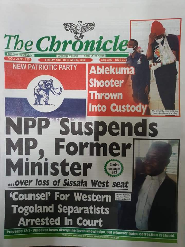 Newspaper Headlines: Friday, December 18, 2020 6 131620354 10158658924706508 3013645848158898382 n