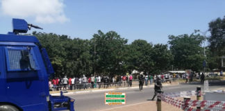 NDC supporters amassing at EC head office