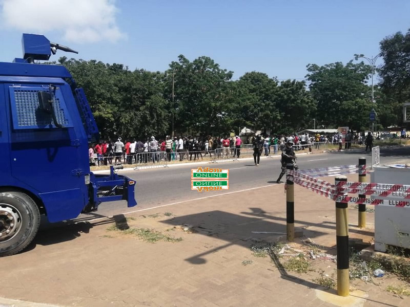 NDC supporters amassing at EC head office