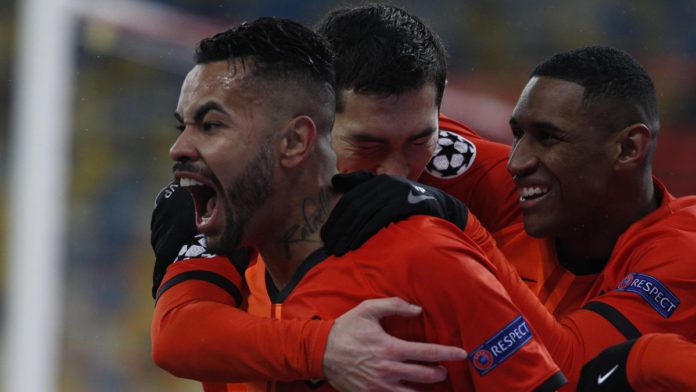 Shakhtar Donetsk celebrate scoring against Real Madrid Image credit: Getty Images