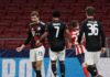 Thomas Muller of Bayern celebrates after scoring his sides first goal during the UEFA Champions League Group A stage match between Atletico Madrid and FC Bayern Muenchen at Estadio Wanda Metropolitano on December 1, 2020 in Madrid, Spain. Image credit: Getty Images
