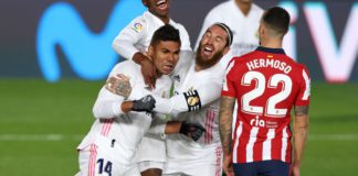 Carlos Henrique Casemiro, Sergio Ramos (Real Madrid) y Mario Hermoso (Atlético) Image credit: Getty Images