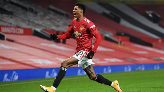 Marcus Rashford celebrates Image credit: Eurosport