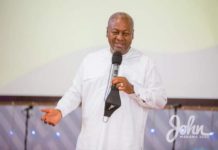 John Mahama at church