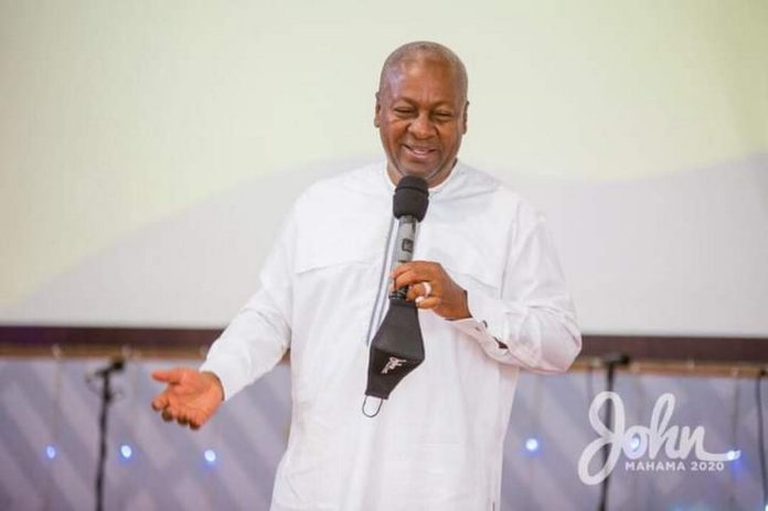 John Mahama at church