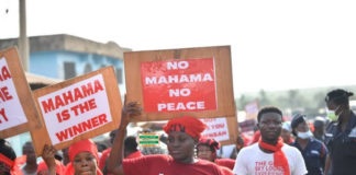 NDC protest on election results