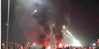 burning of tyres, jubilation by NDC supporters