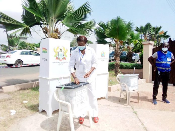 PPP Presidential Candidate, Brigitte Dzogbenuku, votes