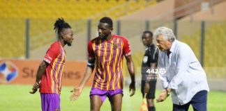 Kosta Papic instructing Hearts of Oak players against Dreams FC