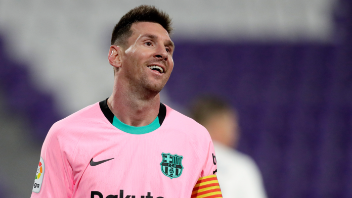 Lionel Messi's 644th Barcelona goal came in the 65th minute of their win over Real Valladolid