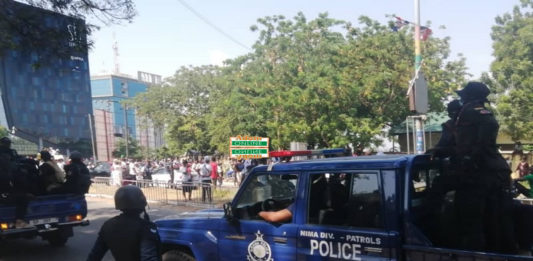 NDC supporters amassing at EC head office