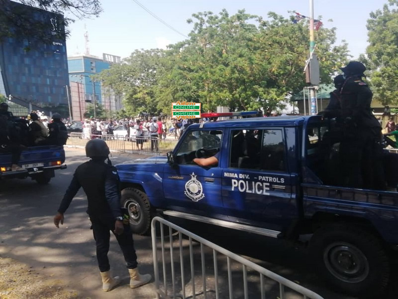 NDC supporters amassing at EC head office