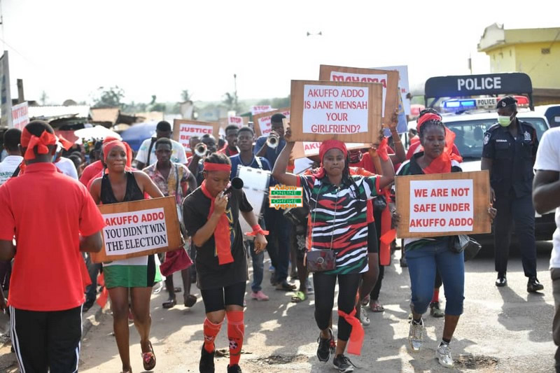 NDC protest on election results