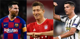 Messi Lewandowski and Ronaldo