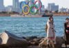 Olympic signs are in place in Tokyo