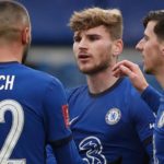 Chelsea's German striker Timo Werner (2R) celebrates with team-mates after scoring their second goal during the English FA Cup third round football match between Chelsea and Morecambe at Stamford Bridge Image credit: Getty Images