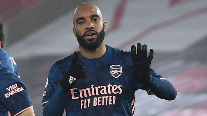 Alexandre Lacazette celebrates scoring for Arsenal Image credit: Getty Images