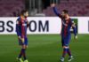 Lionel Messi of Barcelona celebrates after scoring their side's first goal as team mate Jordi Alba looks on during the La Liga Santander match between FC Barcelona and Athletic Club at Camp Nou Image credit: Getty Images