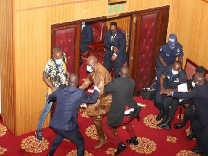 The Asewase MM gave his colleague some punches in the heat of the melee in Parliament