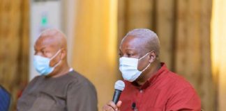 John Dramani Mahama, leader of the National Democratic Congress and Prof Joshua Alabi