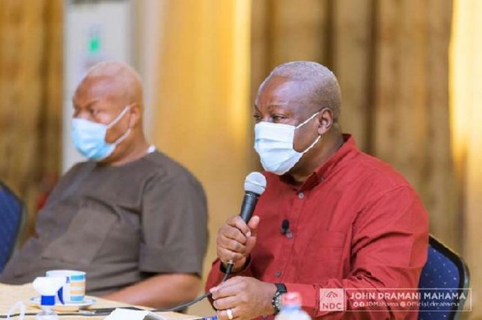 John Dramani Mahama, leader of the National Democratic Congress and Prof Joshua Alabi