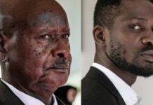 L-R: Yoweri Museveni, 76 & 38-year-old singer Bobi Wine | Adomonline.com