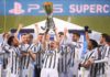 Italian Super Cup - Final - Juventus v Napoli - Mapei Stadium, Reggio Emilia, Italy - January 20, 2021 Juventus players celebrate with the Italian Super Cup REUTERS/Alberto Lingria