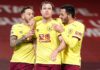 Ashley Barnes celebrates scoring for Burnley against Liverpool