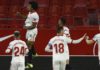 Jules Kounde of Sevilla celebrates after scoring their side's first goal during the Copa del Rey Semi Final First Leg match between Sevilla and FC Barcelona at Estadio Ramon Sanchez Pizjuan on February 10, 2021 in Seville, Spain Image credit: Getty Images