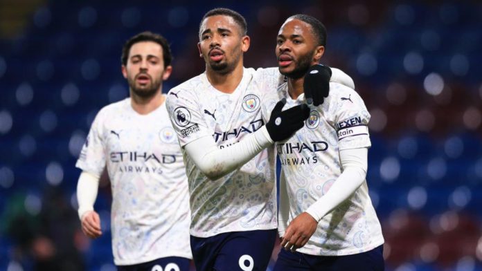 Gabriel Jesus (L) and Raheem Sterling celebrate Image credit: Getty Images