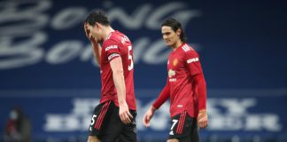 Harry Maguire, Edinson Cavani look dejected Image credit: Getty Images