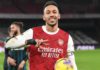 Pierre-Emerick Aubameyang holds the match ball Image credit: Getty Images