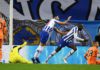 Moussa Marega of FC Porto celebrates with Mehdi Taremi after scoring his team's second goal during the UEFA Champions League Round of 16 match between FC Porto and Juventus at Estadio do Dragao on February 17, 2021 in Porto, Image credit: Getty Images