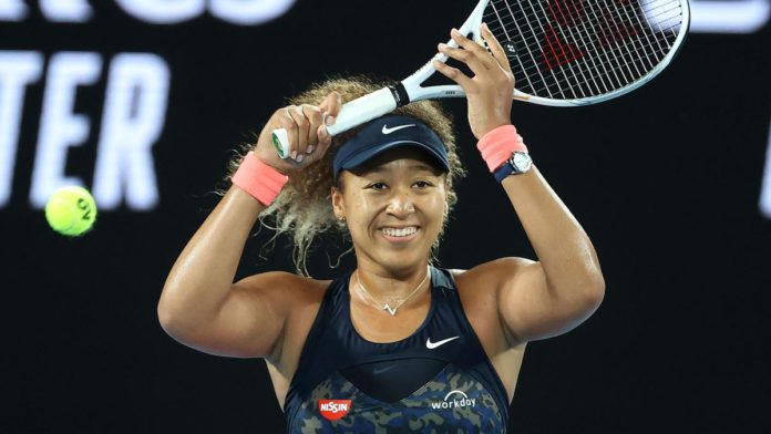 Japan's Naomi Osaka celebrates winning against Jennifer Brady of the US during their women's singles final match on day thirteen of the Australian Open tennis tournament in Melbourne Image credit: Getty Images