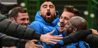 Romelu Lukaku (R) celebrates with teammates Image credit: Getty Images