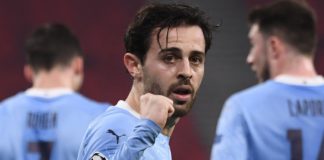 Bernardo Silva celebrates scoring for Manchester City Image credit: Getty Images