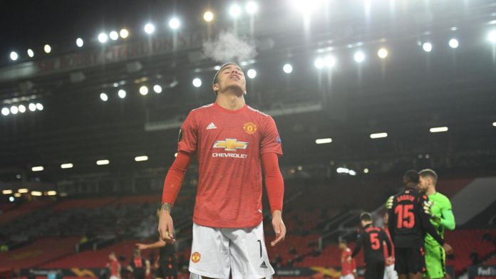 Manchester United's English striker Mason Greenwood reacts Image credit: Getty Images