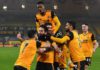Wolves players celebrate