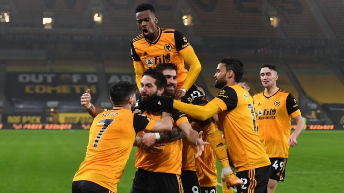 Wolves players celebrate