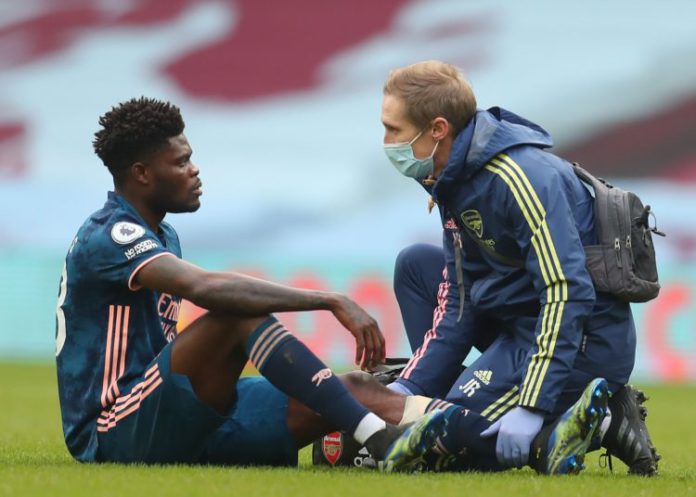 Thomas Partey sustains injury against Aston Villa