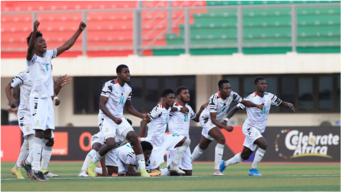 Black Satellites celebrate after win over Cameroon