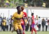 Justice Blay celebrates against Hearts of Oak