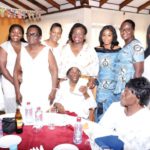 First Ghanaian policewoman (seated in the middle) with her family when she was 90
