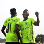 Joseph Esso celebrates against Aduana Stars
