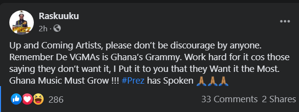Musicians who diss VGMA organisers want the awards the most - Ras Kuuku | Adomonline.com