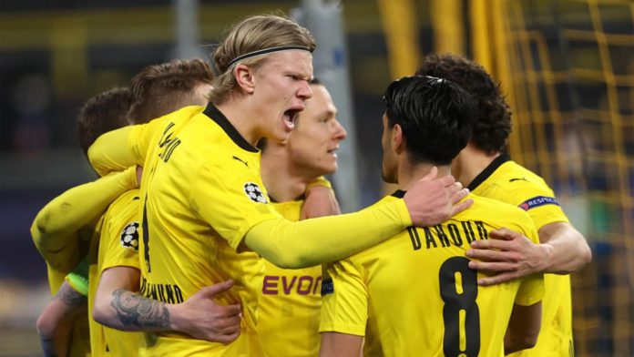 Erling Haaland of Borussia Dortmund celebrates with Mahmoud Dahoud Image credit: Getty Images